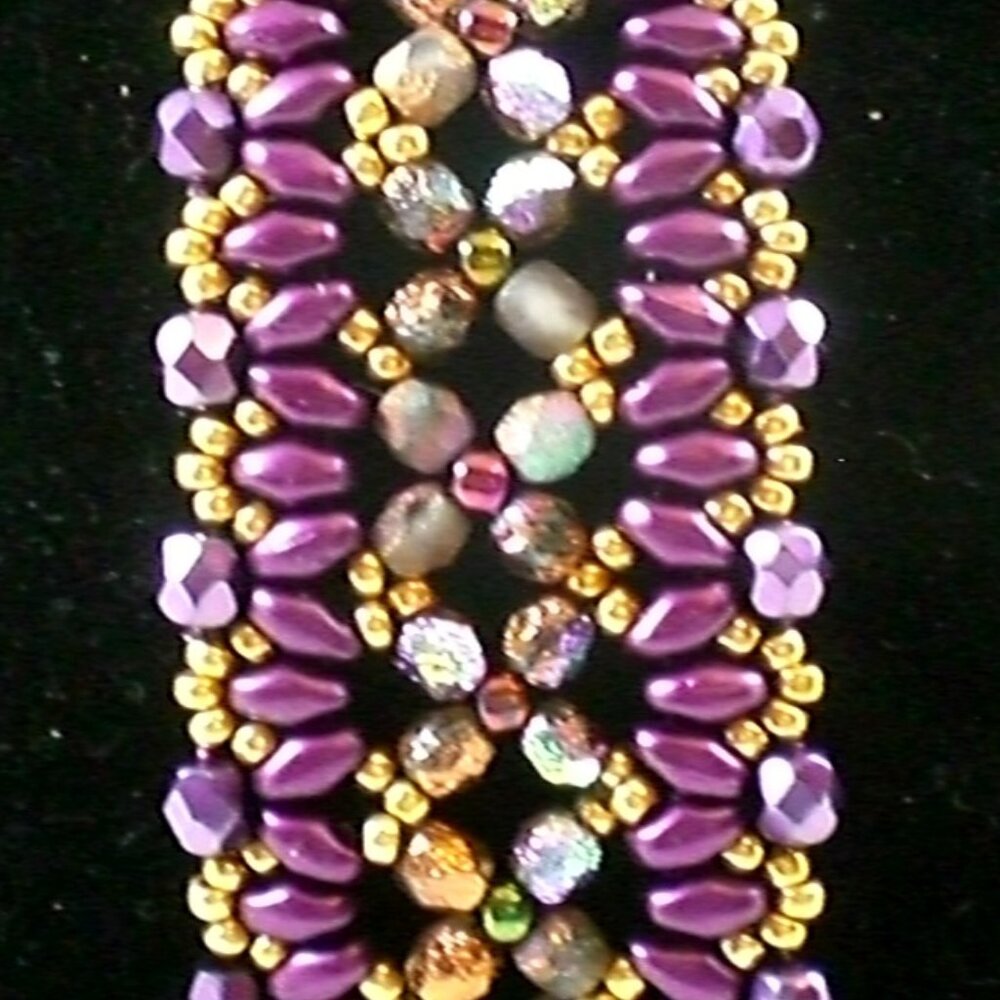 Bordeaux Crystal Band Handbeaded Bracelet